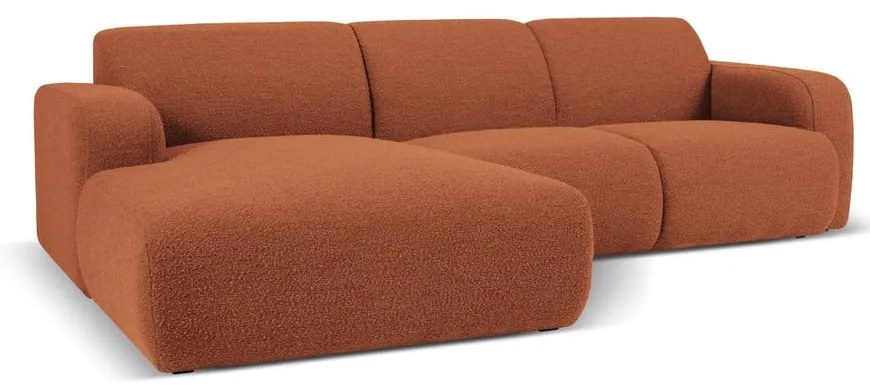 Divano angolare marrone in tessuto bouclé (angolo sinistro) Molino - Micadoni Home