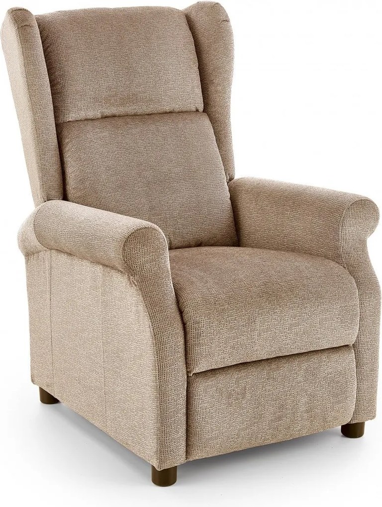 Poltrona reclinabile Agustin in tessuto beige - H107 cm