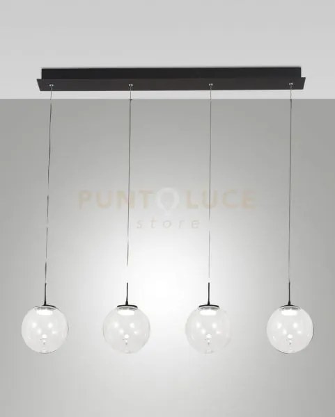 Ariel sospensione trasparente/ goccia 4 luci lineari a led cct 2700...