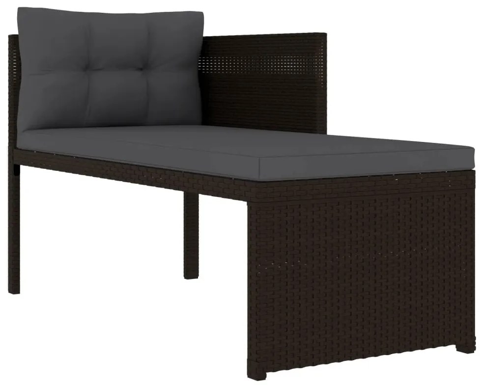 Set divani da giardino 4 pz in polyrattan marrone