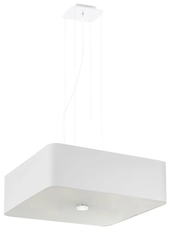Apparecchio a sospensione bianco con paralume in vetro-tessuto Kortez - Nice Lamps