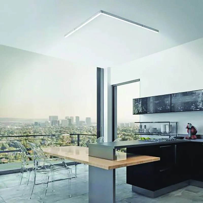 Plafoniera LED Slimline Ø 100 cm argento IP20 bianco naturale INSPIRE