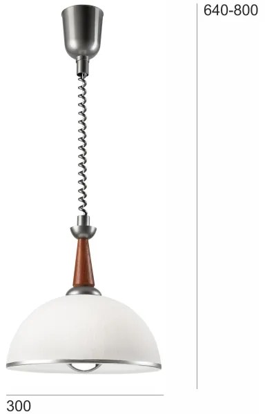 Lampadario a scomparsa CHIARA 1xE27/60W/230V argento/rovere