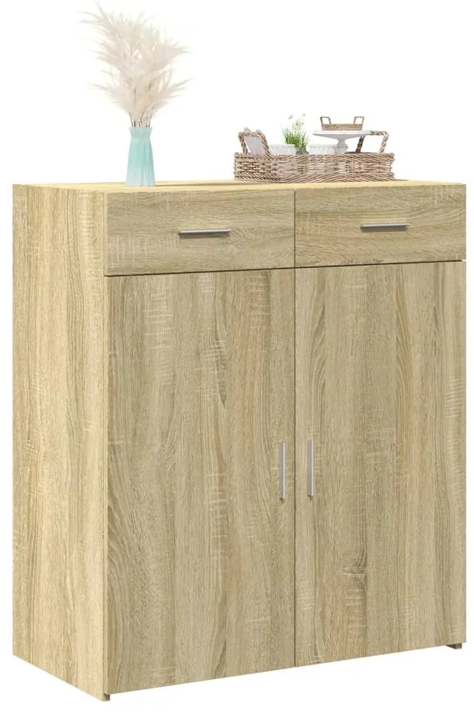 Credenza rovere sonoma 80x42,5x93 cm in legno multistrato