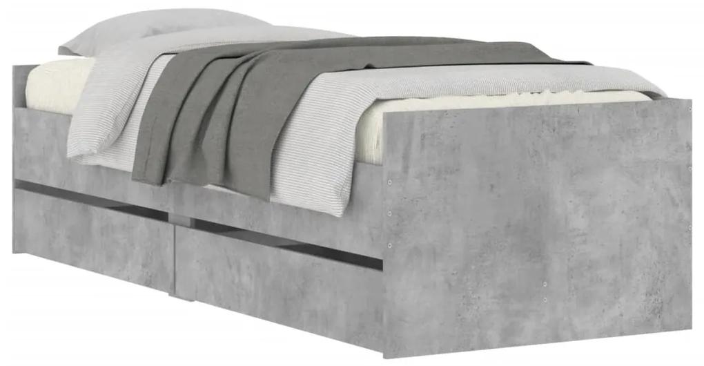 Giroletto con cassetti grigio cemento 75x190 cm small single