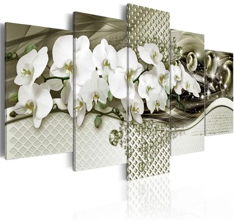 Quadro Profumo di orchidea  Colore Verde, Dimensioni e Misure 200x100