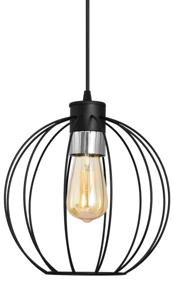 Lampadario a sospensione con filo STARLIGHT 1xE27/15W/230V nero/argento