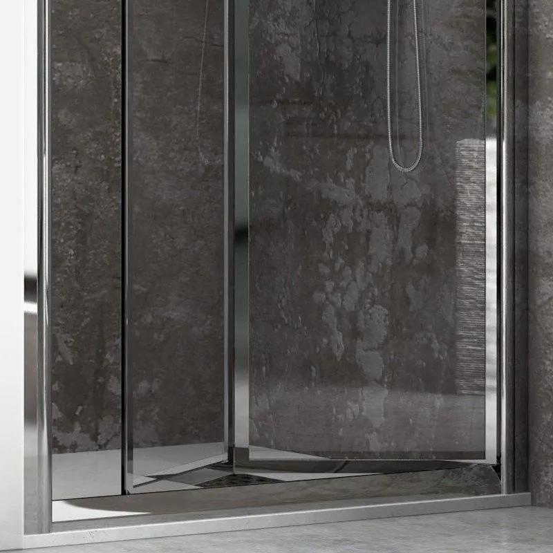 Kamalu - porta doccia nicchia 85cm apertura a libro vetro trasparente k045