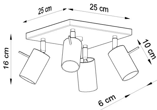 Brilagi -  Faretto LED ASMUS 4xGU10/7W/230V nero