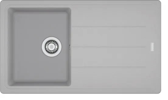 Lavello integrato 1 vasca con gocciolatoio laterale destro o sinistro FRANKE Boston alluminio L 50 x L 86 cm argento