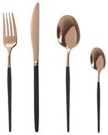 Set 24 posate nero e rosa gold Luxy acciaio inox