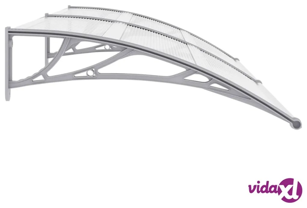 vidaXL Pensilina per Porta Grigia e Trasparente 200x75 cm in PC