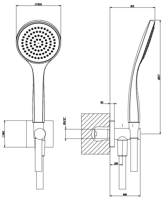 Set doccia con presa acqua doccetta anticalcare e flessibile 150 cm Cromo Gessi Emporio 47323