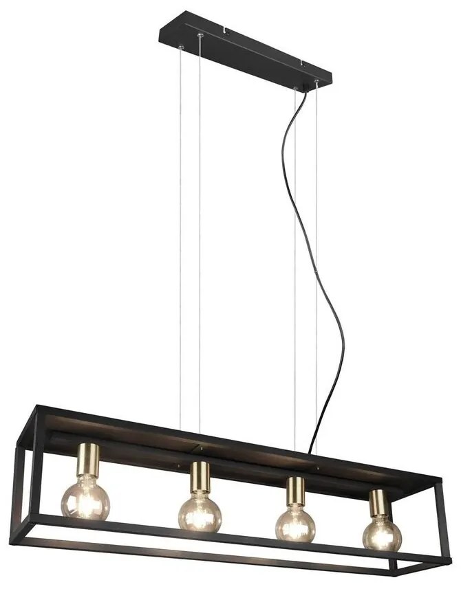 Lindby - Ubanio 4 Lampada a Sospensione Black/Brass Lindby