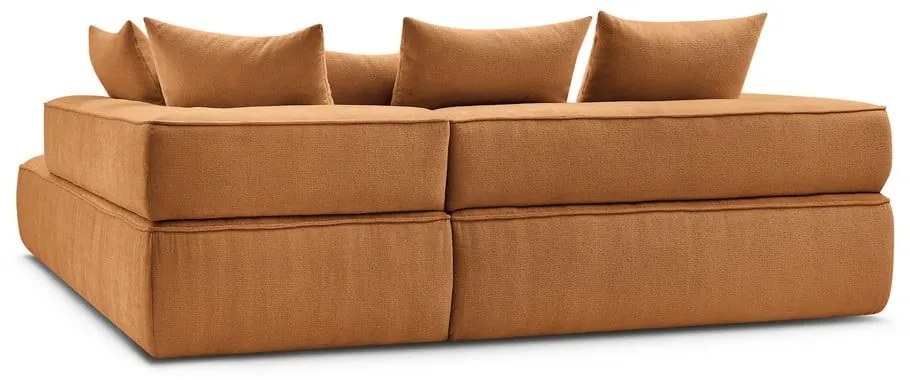 Divano angolare color senape (penisola a destra/a L) con rivestimento in ciniglia Whesley – Bobochic Paris