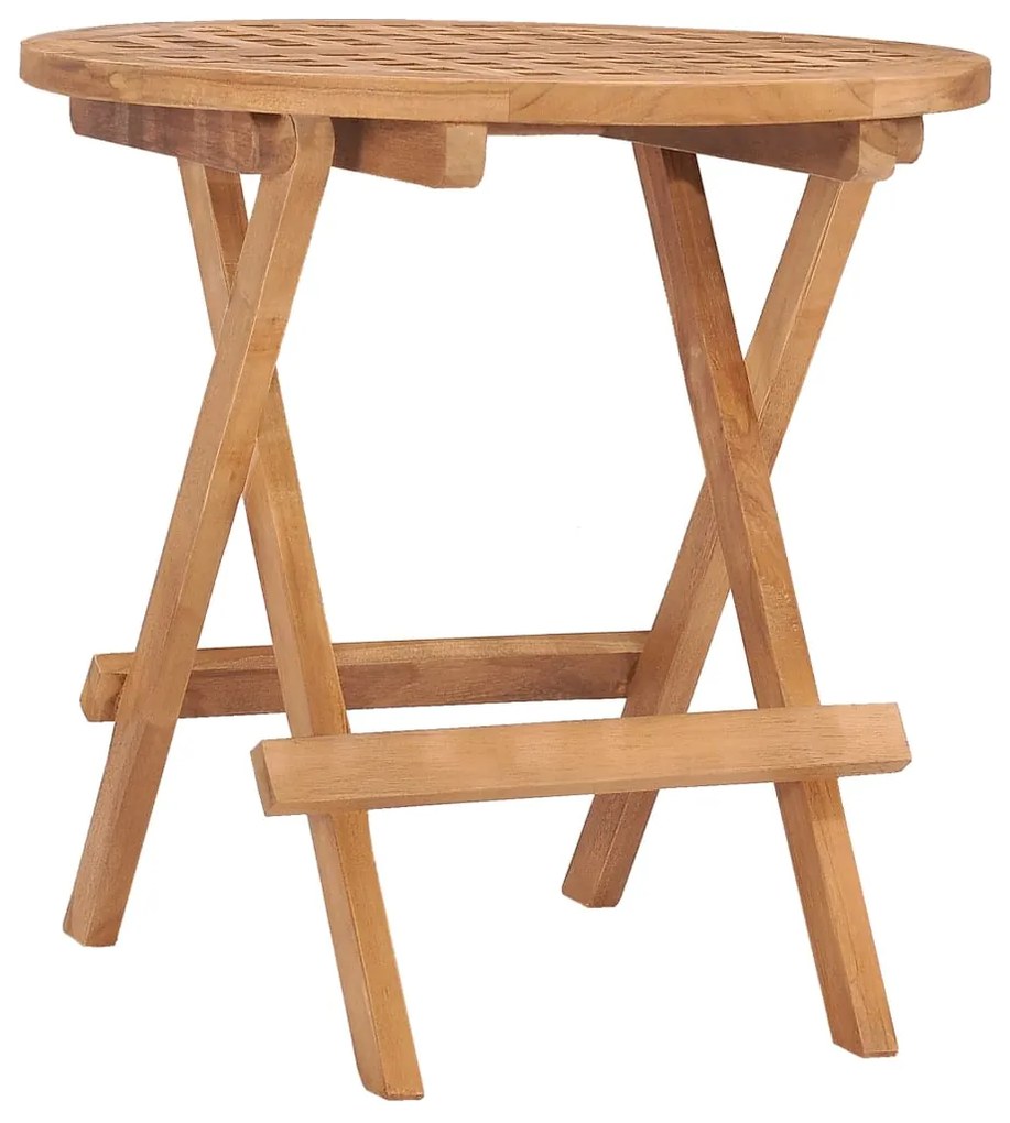 Set da pranzo giardino pieghevole 3 pz cuscino massello di teak