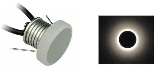 Faretto LED 1W IP65, Tondo Luce Laterale - Professional Colore  Bianco Naturale 4.000K