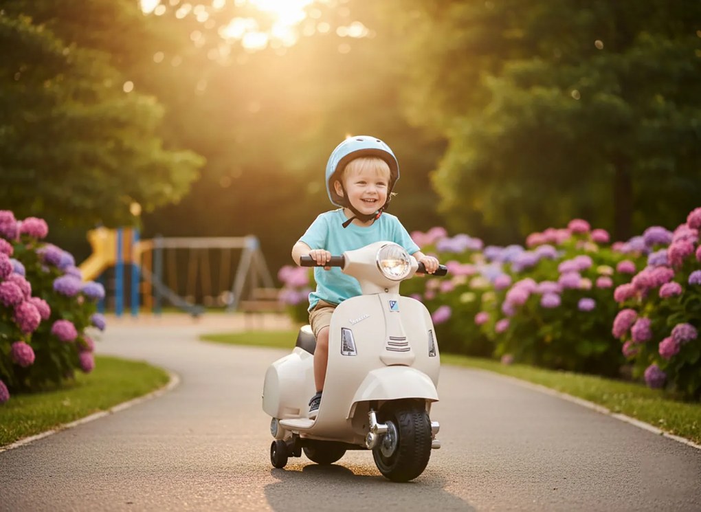 Scooter Elettrico per Bambini Licenza Ufficiale Piaggio Vespa Small 7,2V 2,5Ah Bianco...
