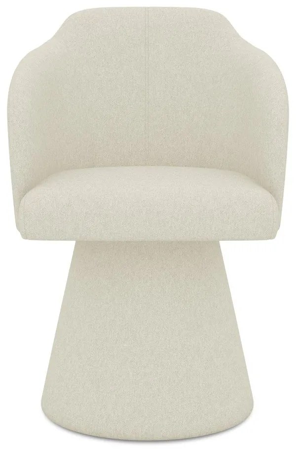 Sedia da pranzo color crema in imbottito Kanoa – Makamii