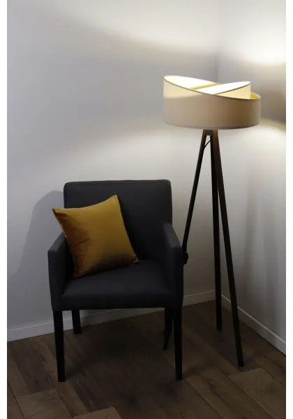 Lampada da terra GALAXY 1xE27/60W/230V beige/wenge