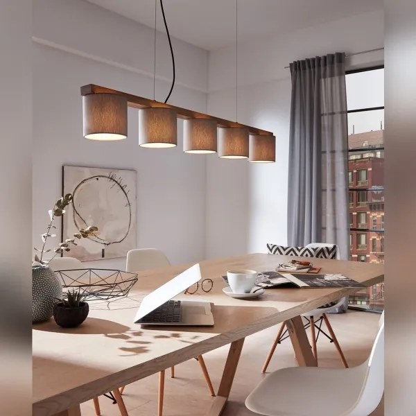 Briloner 4075-054 - Lampadario a sospensione su cavo RHON 5xE14/25W/230V