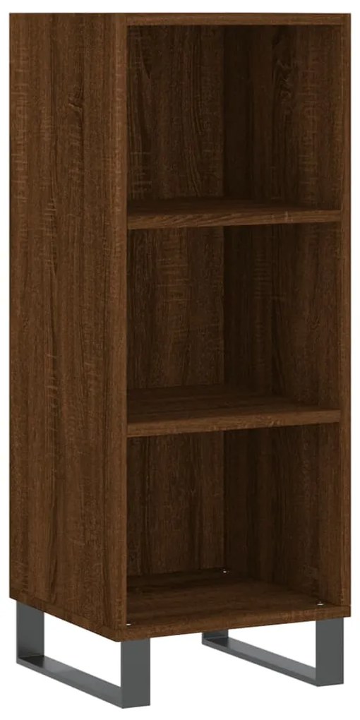 Credenza Rovere Marrone 34,5x32,5x90 cm in Legno Multistrato