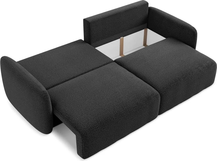 Divano nero allungabile/con contenitore 238 cm Kalena – Makamii