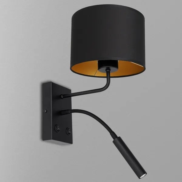 Lampada da parete ARDEN 1xE27/60W + 1xG9/8W nera/oro