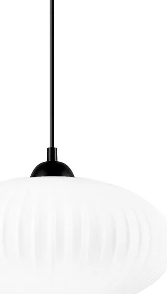Lampadario a sospensione con filo HARMA 1xE27/15W/230V diametro 30 cm bianco/nero