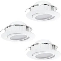 Faretto Ad Incasso Contemporaneo Pineda Policarbonato Bianco 3 Luci Led 5,5W