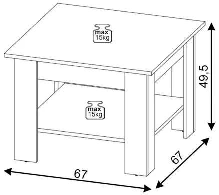 Tavolino da salotto COCO rovere sonoma