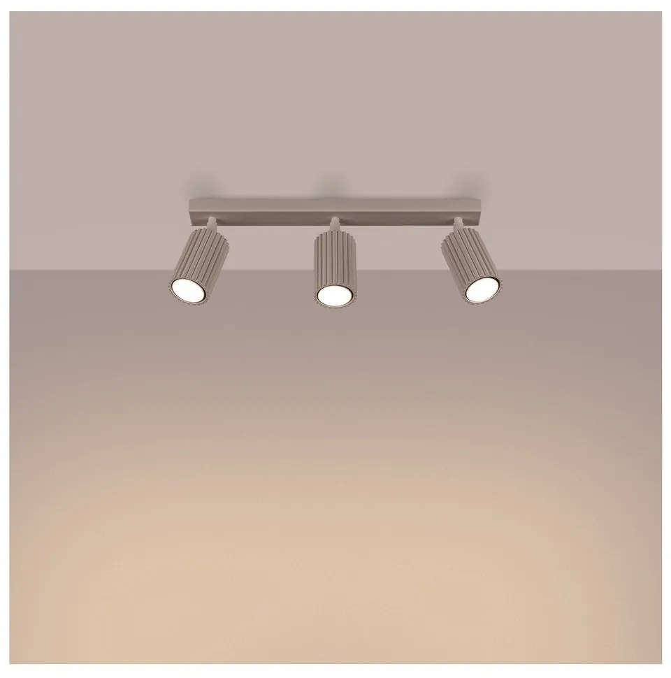 Faretto grigio tortora in metallo 6,5x45 cm Gleam – Sollux