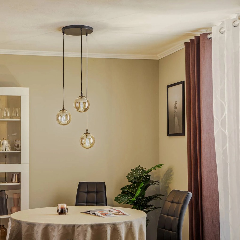 Lampada a sospensione in vetro Glassy EMIBIG LIGHTING, dimmerabile, Nero, Soggiorno / Sala da pranzo, Vetro, Moderno, Lampada a sospensione