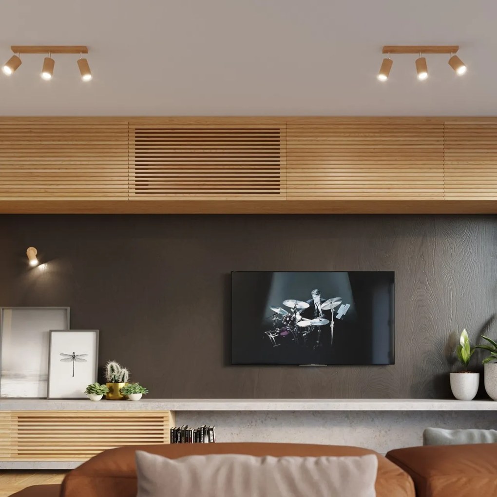 Lampada da Parete GU10 Orientabile in Legno Naturale BERG