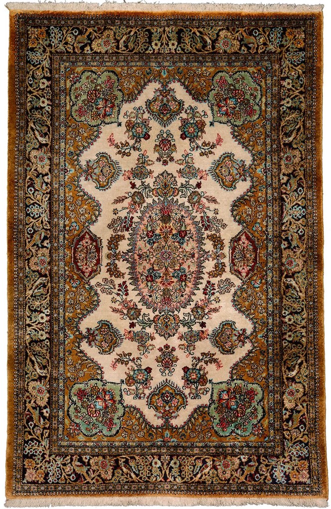 Ghom Tappeto persiano 110 x 160 Marrone (Iran) Annodato A Mano