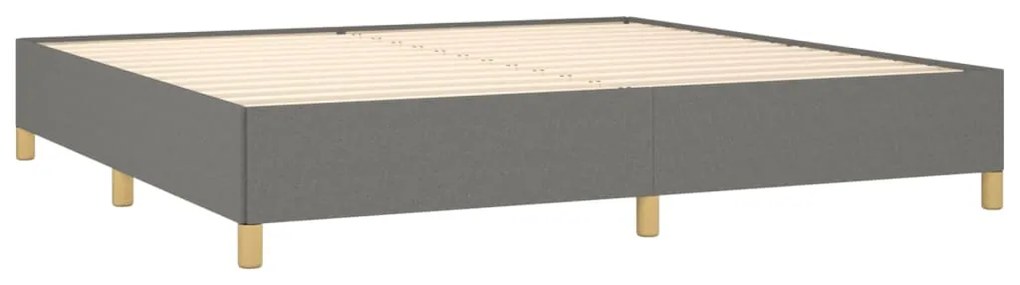 Giroletto a molle con materasso grigio scuro 200x200 cm tessuto