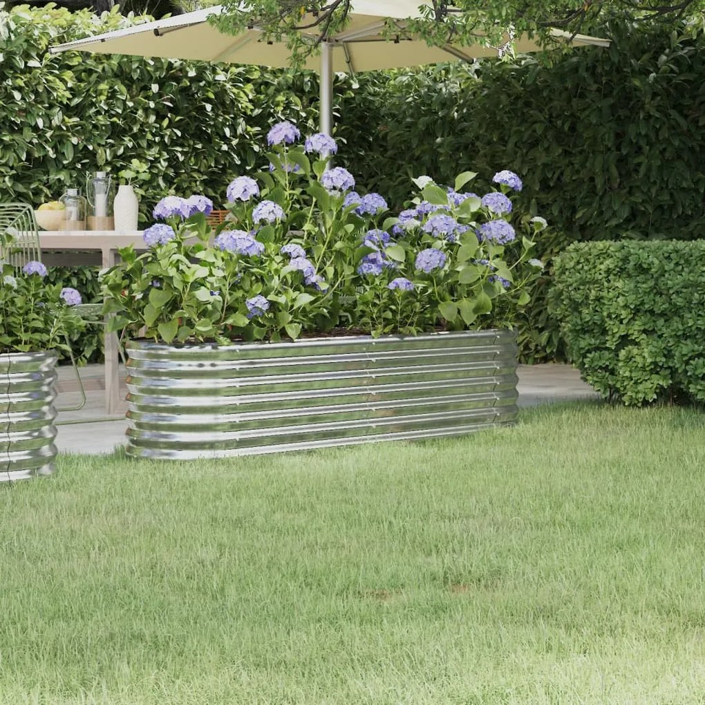 Letto Giardino Acciaio Verniciato A Polvere 152x40x36cm Argento /