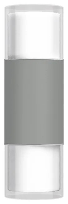 Applique Cilindrica Bidirezionale Grigia, IP54 con 2 basi GU10 Base GU10