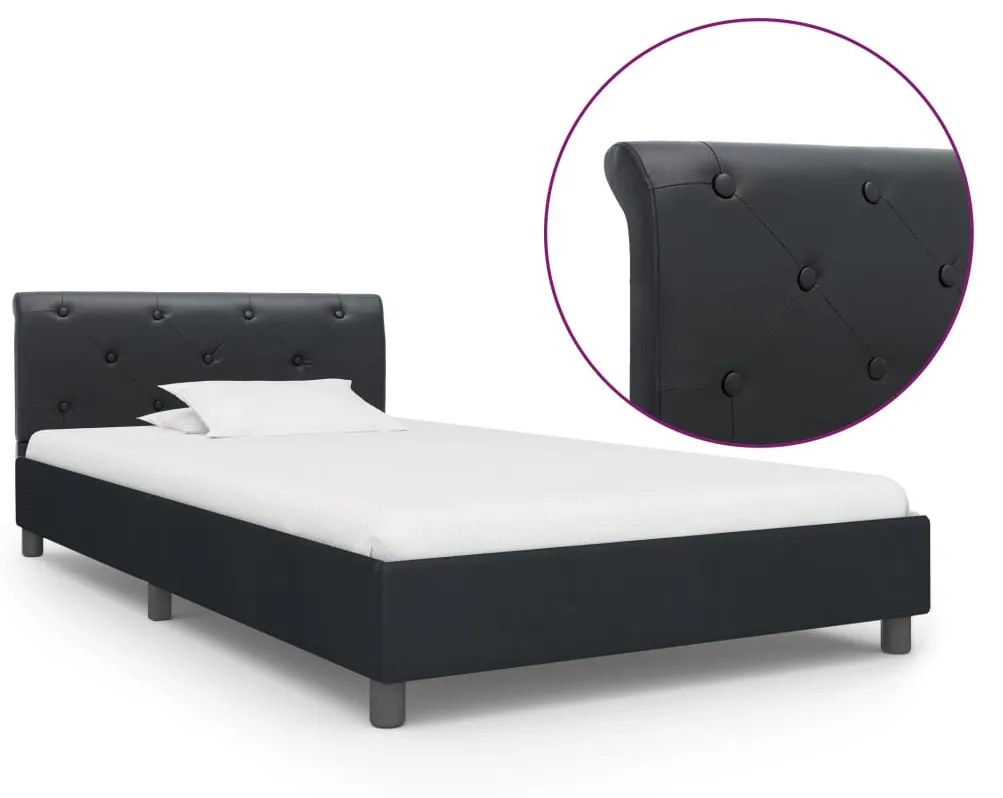 Giroletto nero in similpelle 100x200 cm