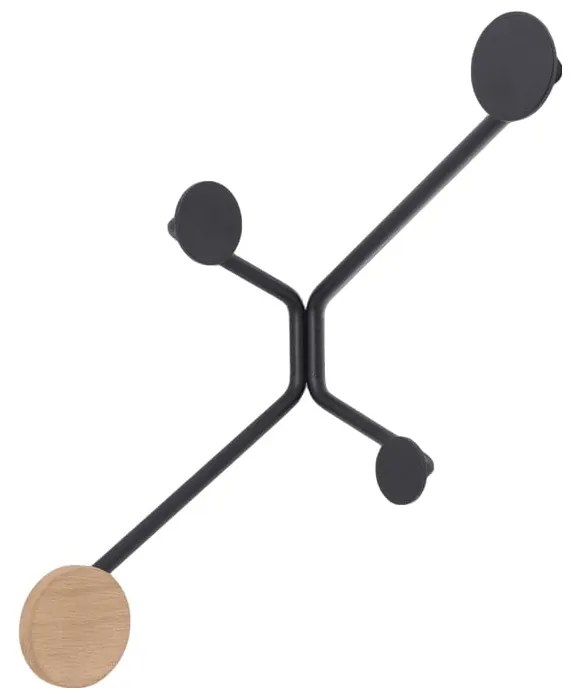 Appendiabiti da parete angolare nero Hook - Gazzda