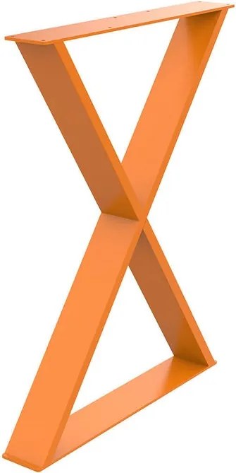 Gamba per mobili a X STEELMI Incrociato in acciaio arancione lucido L 58 x P 8 x H 71 cm