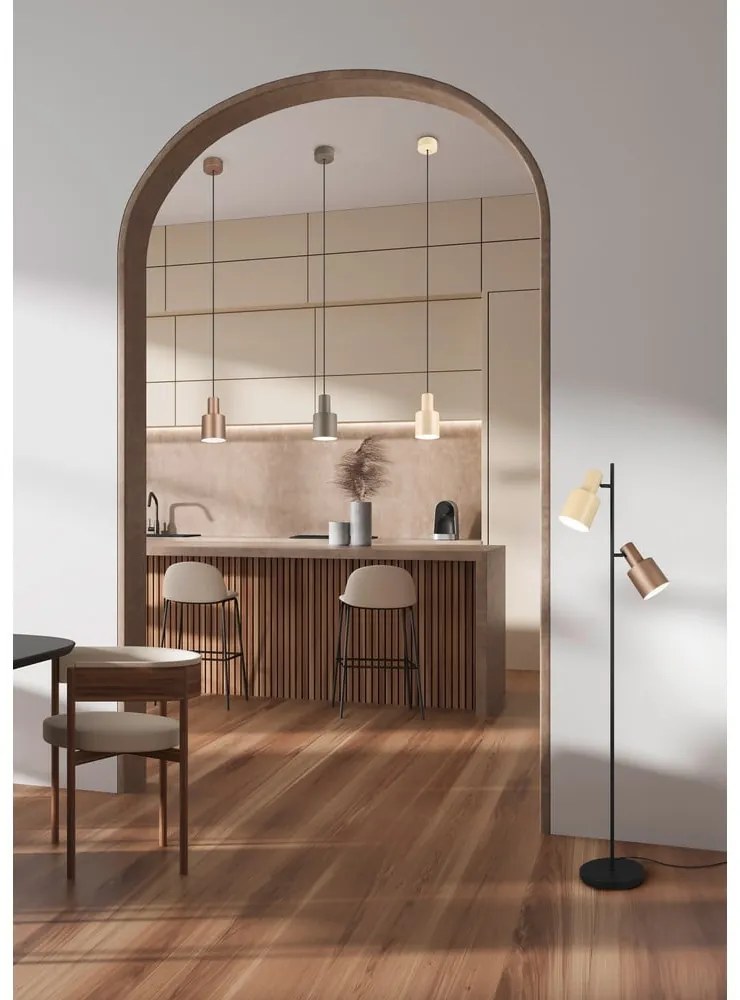 Lampadario marrone con paralume in metallo ø 12 cm Agudo - Trio