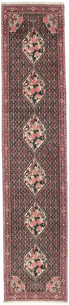 Senneh Tappeto 330x70 (Iran) Annodato A Mano