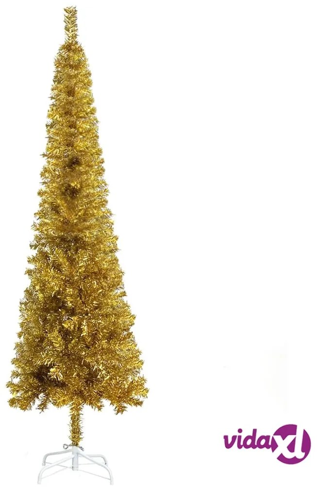 vidaXL Albero di Natale Sottile Oro 240 cm