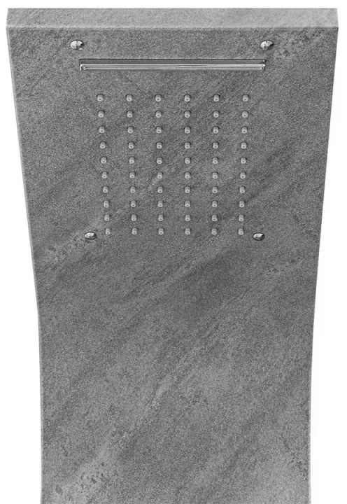 Pannello doccia idromassaggio in acciaio inox effetto cemento con 4 funzioni
