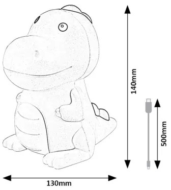 Rabalux 76021 - LED RGB Dimmerabile children's piccolo lampada DINOO LED/0,45W/5V
