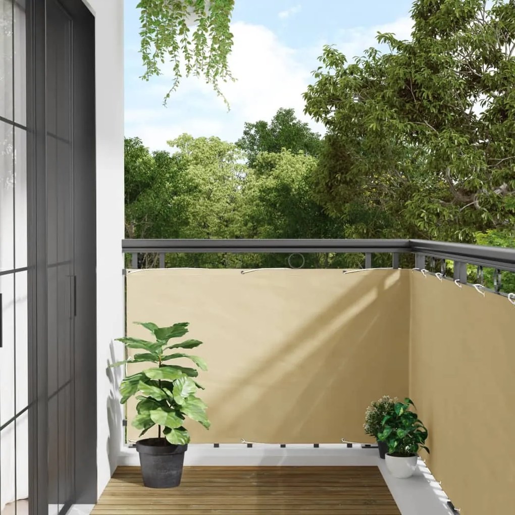 Paravento Da Balcone Crema 500x90 Cm İn Pvc /
