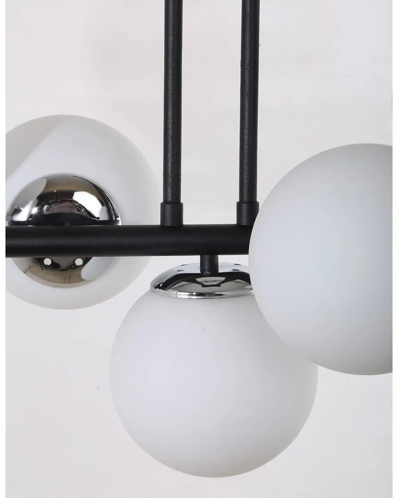 Lampada da soffitto bianca e nera con paralume in vetro ø 15 cm Sail - Squid Lighting