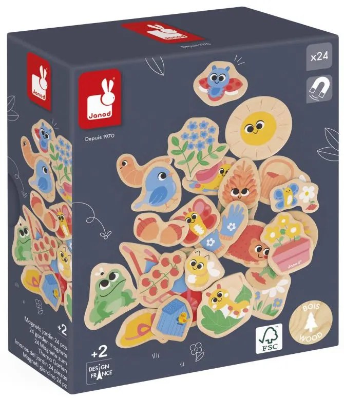 Magneti in legno - Giardino - 24 pezzi