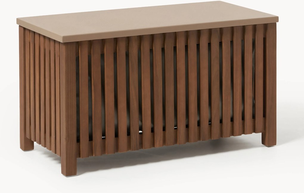 Cassapanca da giardino in legno di acacia con rivestimento Arkin, larg. 80 cm